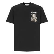 Sort T-shirt med Teddy Bear Print