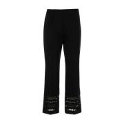 Cropped Trousers med elastisk talje