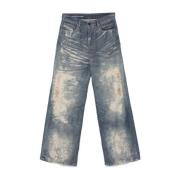 Blå Denim Distressed Bukser