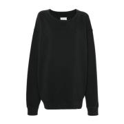 Sort Grafisk Print Oversize Sweatshirt