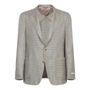 Luksuriøs Grå Houndstooth Blazer