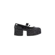 Sort Glitter Platform Mary Janes