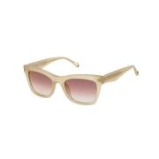 Brun Acetat Solbriller med Pink Spejl