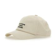 Beige Baseball Cap med Slogan Logo