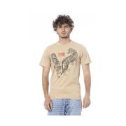 Elegant Beige Bomuld Herre T-Shirt