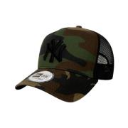 Grøn Camo Trucker Cap med Yankees Logo