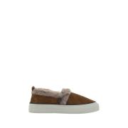 Suede Slip-on Sneakers Shearling Lining