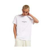 Hvid Broderet T-shirt