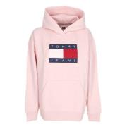 Afslappet Melange Flag Hoodie Pink