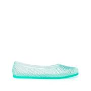 Perforerede Aqua Grønne Slip-On Sandaler