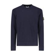 Marineblå Crew-Neck Uld Sweater