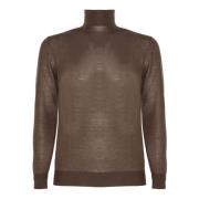 Brun Uld Høj Krave Sweater