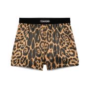 Leopard Print Elastisk Taljeshorts