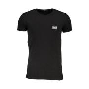 Sort Bomulds T-shirt med Tryk Logo