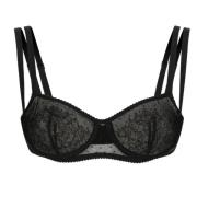 Sort Point d'Esprit Underwire Bh