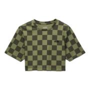 Checker Crop II Kvinders T-shirt