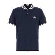 Stretch Piquet Polo Shirt i Navy Blue