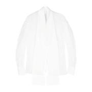 Gennemsigtig Organza V-Hals Bluse