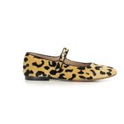 Brun Leopard Print Flade Ballerina Sko