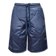 Quiltet Satin Elastisk Talje Shorts