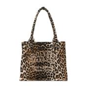 Leopard Print Shopper Taske Brun