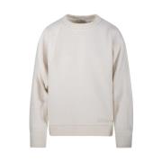 Hvid Rund Hals Sweatshirt