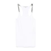 Hvid Chain-Link Trim Racerback Top