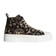 Camouflage High Top Sneakers Canvas Læder