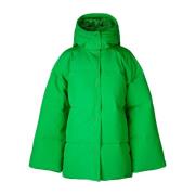 Grøn Polyester Puffer Jakke