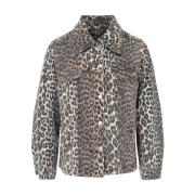 Leopard Print Denim Jakke