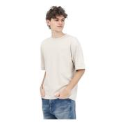 Beige T-shirt Kortærmet Afslappet Stil