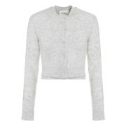 Ribstrikket uld-blend cardigan