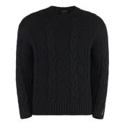 Kabelstrik Uld Rundhals Sweater