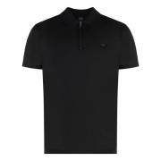 Bomuld Half Zip Polo Skjorte