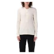 Ivory Rib Henley T-Shirt Polo