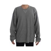 Grå Oversized Crewneck Pullover Silke Sweater