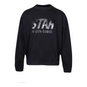 Sort Bomuld Crewneck Sweatshirt med Logo