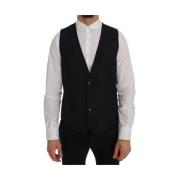 Elegant Stribet Uldvest