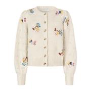 Blomstret Uld Cardigan