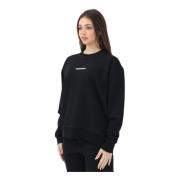 Sort Crewneck Sweater Minimalistisk Stil