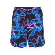 Neon-Print Badeshorts