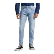 Almindelige Denim Jeans Blå Patchet