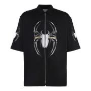 Bomuld T-shirt med Spider Design