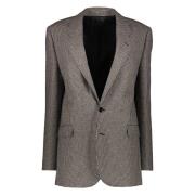 Houndstooth Blazer Lapel Krave Lommer