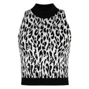 Leopard motif tank-top