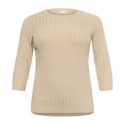 Fjer Grå Melange Rib Pullover Sweater