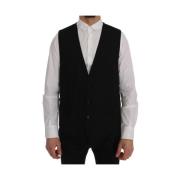 Elegant Stribet Uldvest