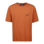 Orange Bomuld T-shirt med Logo