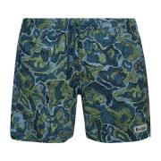 Grøn Print Badeshorts