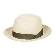 Hvid Straw Panama Hat med Logo